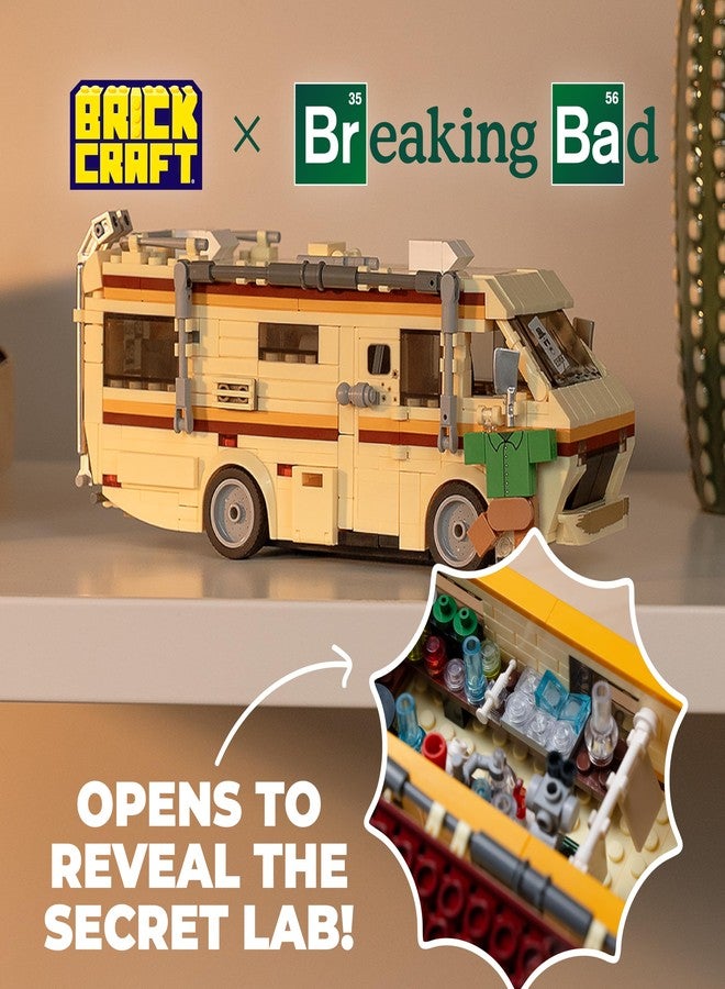 Brickcraft Officially Licensed Breaking Bad RV Building Kit (477 Pieces) Walter White’s Rolling Camper Van Set with Secret Lab Interior, TV Show Collectible Model, Display Toy for Fans and Adults - Image 2