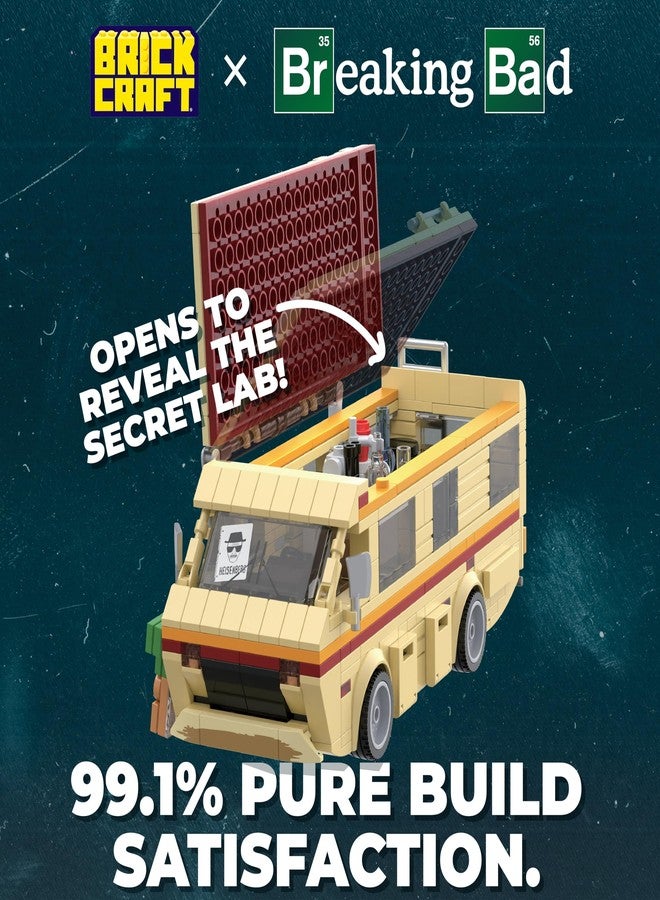 Brickcraft Officially Licensed Breaking Bad RV Building Kit (477 Pieces) Walter White’s Rolling Camper Van Set with Secret Lab Interior, TV Show Collectible Model, Display Toy for Fans and Adults - Image 3