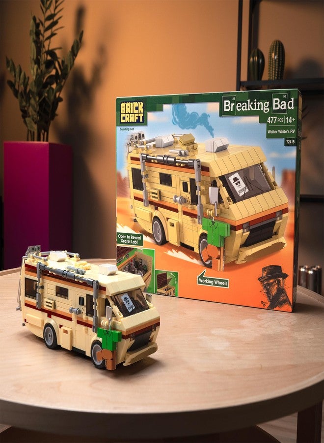 Brickcraft Officially Licensed Breaking Bad RV Building Kit (477 Pieces) Walter White’s Rolling Camper Van Set with Secret Lab Interior, TV Show Collectible Model, Display Toy for Fans and Adults - Image 5