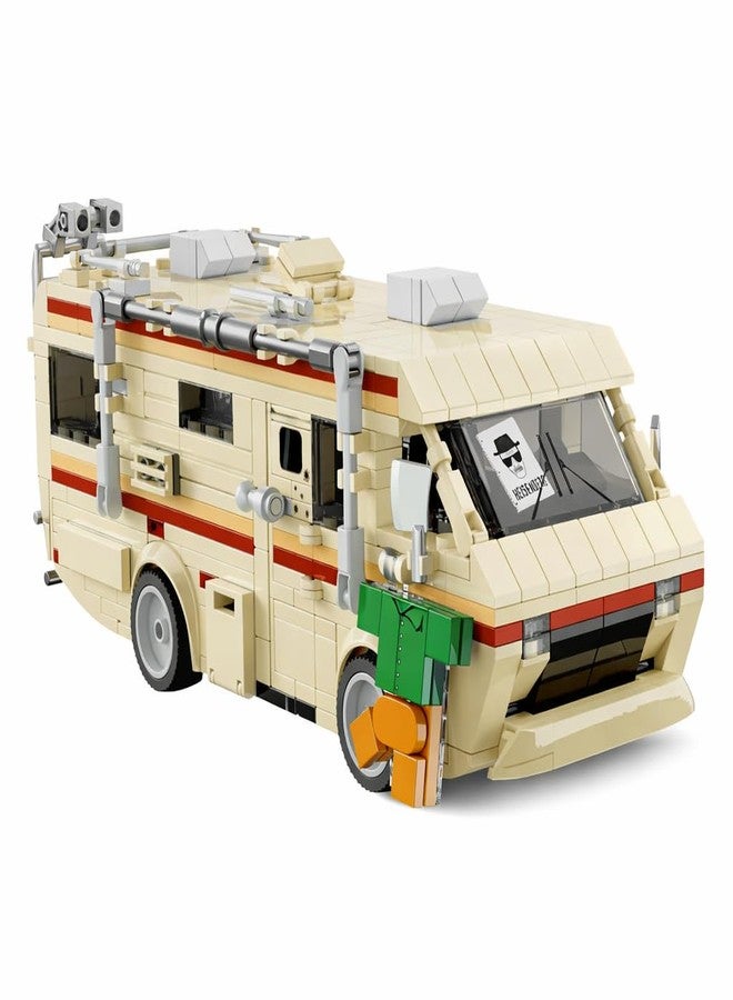 Brickcraft Officially Licensed Breaking Bad RV Building Kit (477 Pieces) Walter White’s Rolling Camper Van Set with Secret Lab Interior, TV Show Collectible Model, Display Toy for Fans and Adults - Image 4