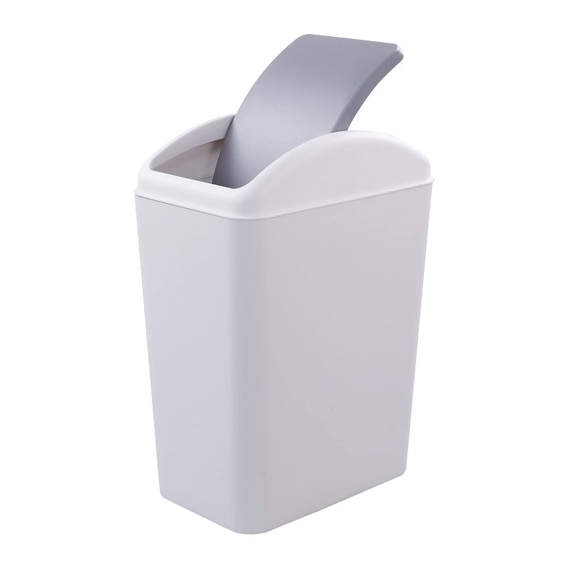 Ggbin Plastic Garbage Trash Cans with Swing Lid 16 L Grey Kitchen Trash Bins