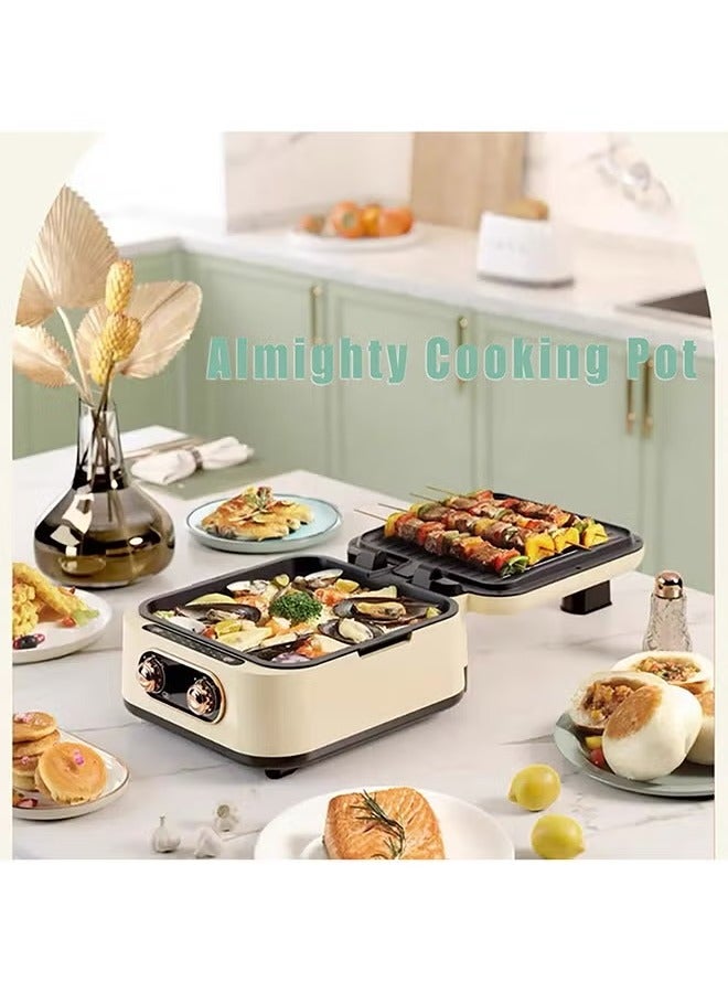 XiuWoo 2.8L large capacity electric baking tray and cooking machine, 1800W, 10 in 1 multifunctional, frying, baking, boiling, steaming, barbecue, roasting - Image 4