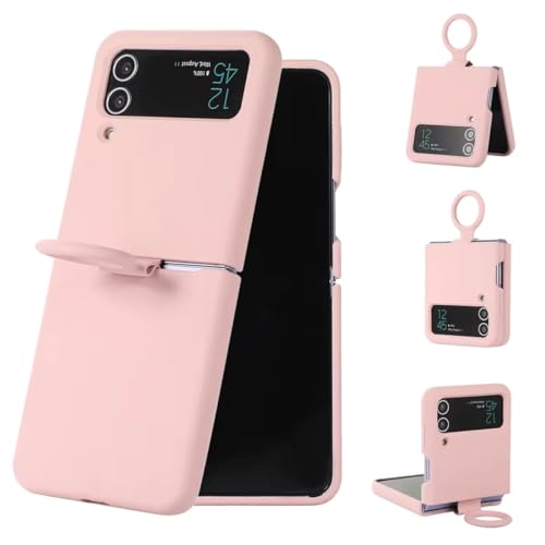 Valente Premium Silicone Case Cover with Ring for Galaxy Z Flip 4 (Pink) - Image 2