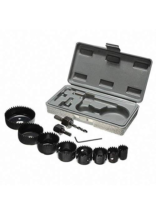 Inditrust - Inditrust 11 pc wood hole saw cutting set kit 11 pc Hole saw set for cutting smooth clean accurate holes Rotary Bit Set 8 Bits - Image 1