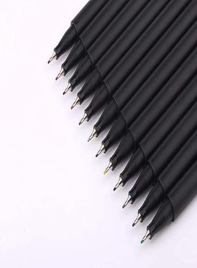 URBAN BOX مجموعة أقلام تلوين URBAN BOX Fineliner، برأس رفيع 0.4 مم، 12 لونًا، أقلام تحديد متعددة الألوان للرسم وتخطيط اليوميات - Image 3