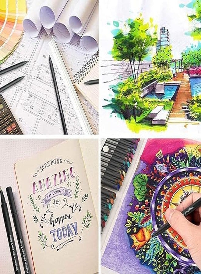 URBAN BOX مجموعة أقلام تلوين URBAN BOX Fineliner، برأس رفيع 0.4 مم، 12 لونًا، أقلام تحديد متعددة الألوان للرسم وتخطيط اليوميات - Image 5
