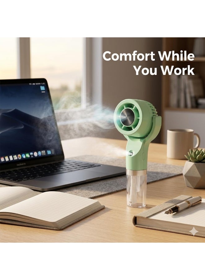 USB Rechargeable Portable Mini Cooling Mist Fan with 3 Wind Speeds, Water Humidifying Function, Personal Cooling Fan for Travel, Office, Outdoor Use - Image 5