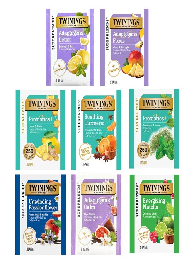 Twinings Wellness and Green Tea Bag Sampler, Assortment Variety Pack (16 Count) 8 Different Flavours for Tea Lovers: Her, Him, Women, Men, Couples, Family, Friends, Coworkers