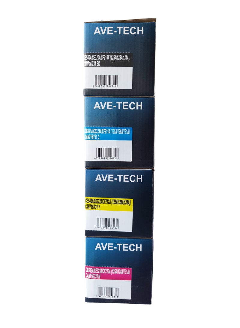 افي - التكنولوجيا خرطوشة حبر مجموعة كاملة من HP متوافقة 125A/128A/131A Hp LaserJet CM1312 CM1312nfi CP1215 CP1515n CP1518ni CF210 CF211 CF212 CF213 Pro 200 M251nw M276nw M276n,CE320 CE321 CE322 CE323 Pro CM1415fn CM141  - Image 2