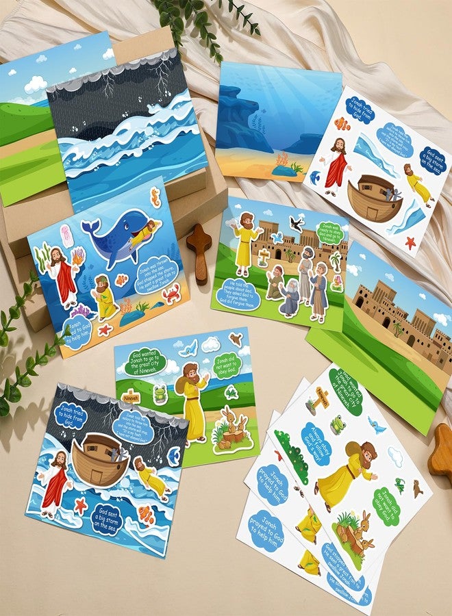 Marspark 12 Pcs Jonah and The Whale Scene Stickers Set Religious Bible Crafts Kit DIY Scene Stickers Vacation Bible Craft for Christian Art DIY Project Supplies VBS Party Activities - Image 2