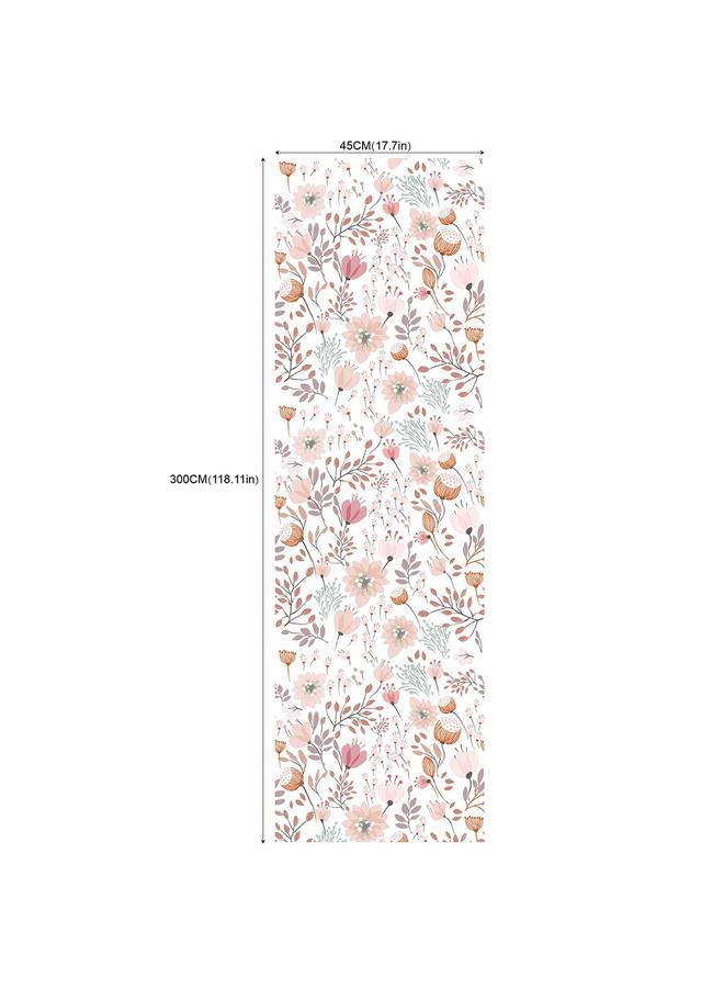 Bluejw Hot Selling Living Room Background Removable Wallpaper Pink Green Flowers Figure Seamless Self-adhesive Wallpaper RW585 * 302 - Image 1