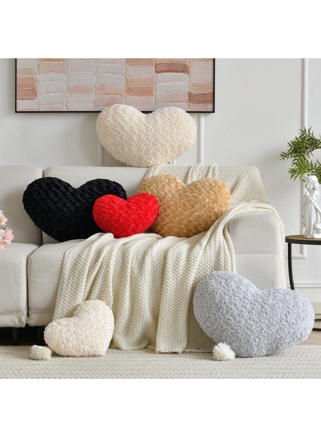 ZCNYCLAM Heart Pillow, Soft Heart Shaped Pillow with Room Decorative Throw Pillows for Bed Couch Chair Sofa, Heart Shaped Cute Throw Pillow Cushion for Bedroom Living Room (Red, Mini 12.9" x 9.8") - Image 2