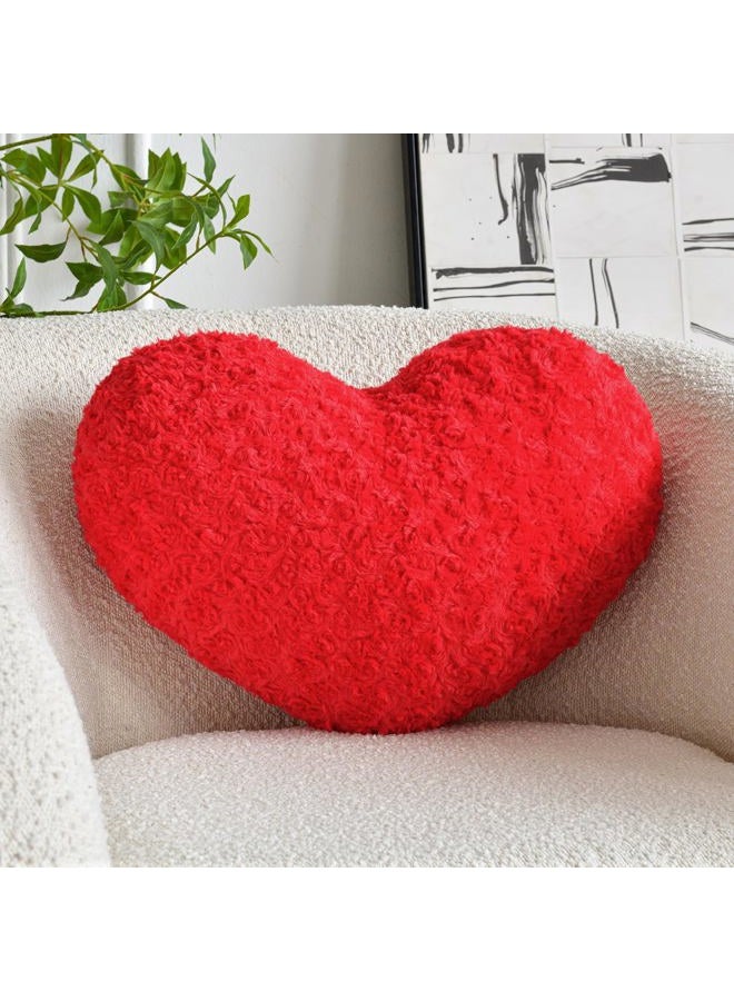 ZCNYCLAM Heart Pillow, Soft Heart Shaped Pillow with Room Decorative Throw Pillows for Bed Couch Chair Sofa, Heart Shaped Cute Throw Pillow Cushion for Bedroom Living Room (Red, Mini 12.9" x 9.8") - Image 1