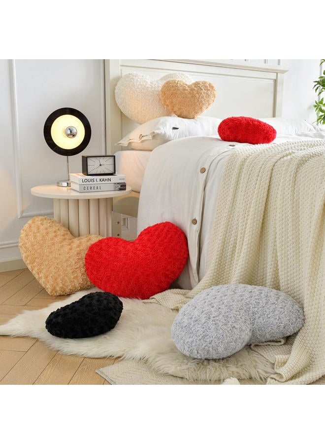 ZCNYCLAM Heart Pillow, Soft Heart Shaped Pillow with Room Decorative Throw Pillows for Bed Couch Chair Sofa, Heart Shaped Cute Throw Pillow Cushion for Bedroom Living Room (Red, Mini 12.9" x 9.8") - Image 5