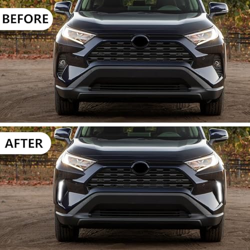 Fancemot LED Fog Lights White Daytime Running Lights (DRL) Amber Turn Signal Lights Compatible with 2019-2025 5th Gen Toyota RAV4 - Image 5