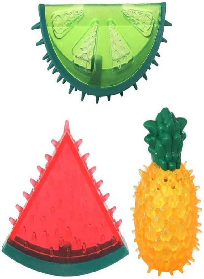 THE DDS STORE pcs Freezable Pet Teether Cooling Chew Toys Summer Fruit Lemon Pineapple Watermelon Design Bite- Resistant Dog Cooling Chew Toys for Dogs Teething Toys for Small Dogs Puppies - Image 2