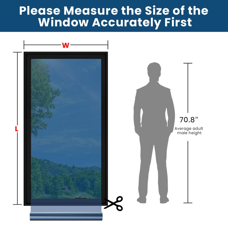 ADD.HERES One Way Window Privacy Film, Sun Blocking Anti UV Reflective Static Cling, Window Tint for Home and Office, No Glue Garage Solar Paper,Blue Silver, 17.5" x 78.7" - Image 2