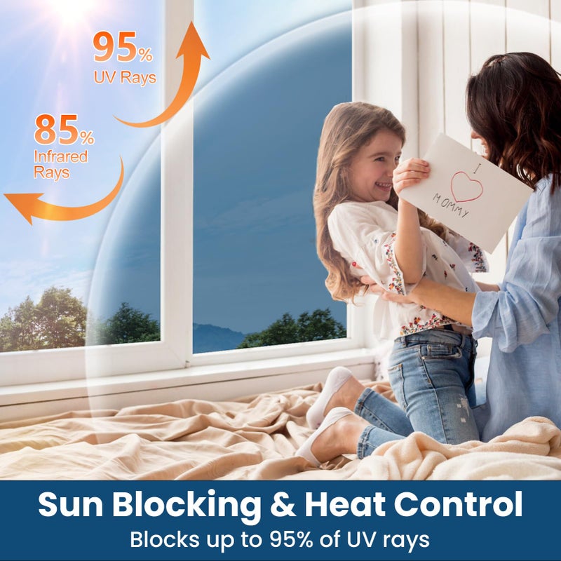 ADD.HERES One Way Window Privacy Film, Sun Blocking Anti UV Reflective Static Cling, Window Tint for Home and Office, No Glue Garage Solar Paper,Blue Silver, 17.5" x 78.7" - Image 5
