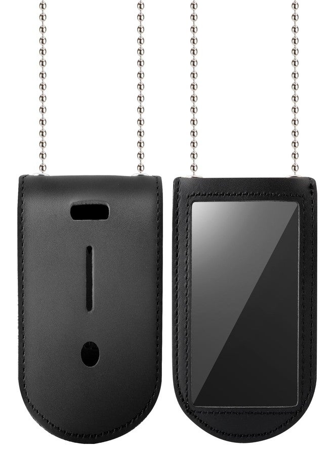 ويزدوم برو حامل شارة الشرطة من ويزدوم برو، حافظة جيب عالمية لشارة الشرطة مصنوعة من جلد البقر مع نافذة شفافة لبطاقة الهوية وفتحة داخلية للبطاقة، وإغلاق بخطاف وحلقة، وسلسلة من الخرز الفولاذي المقاوم للصدأ - مستطيل - Image 1