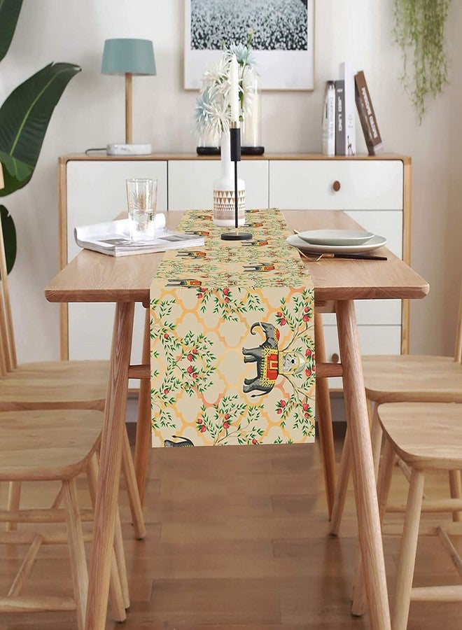 homewards Digitally Printed Peach Elephant Table Runner Size 13X72 inches - Image 3