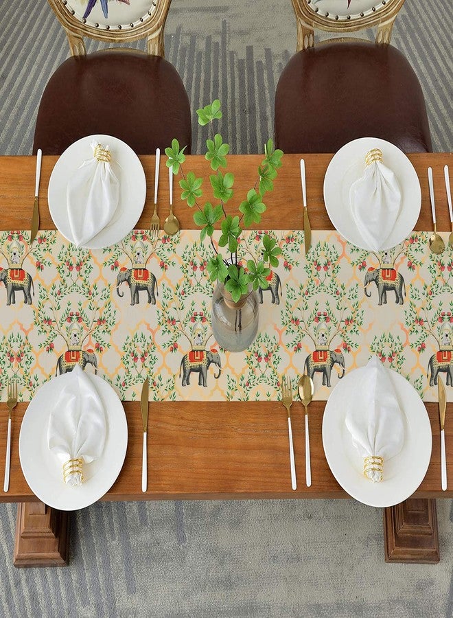 homewards Digitally Printed Peach Elephant Table Runner Size 13X72 inches - Image 4