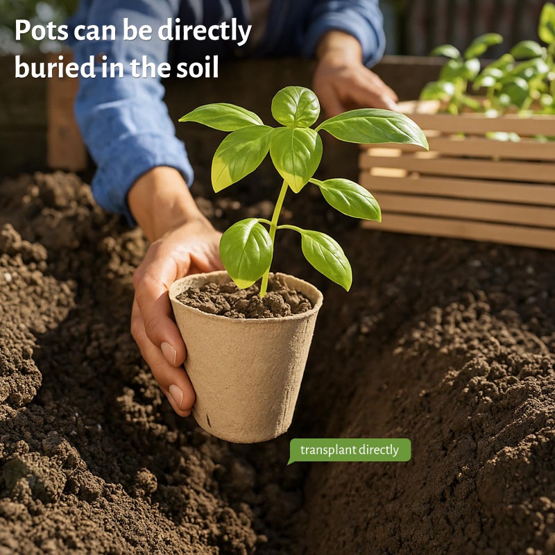 Bluepro 120 Packs 3.15 Inch + 4 Inch Peat Pots, Biodegradable Pots for Seedlings with Drainage Holes, Herb Seed Starter - Image 5