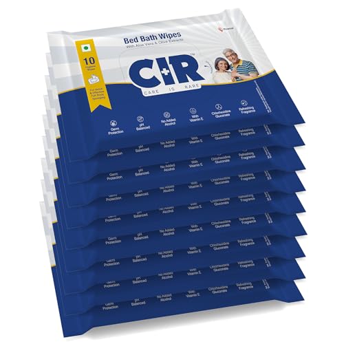 CIR Soft Body Cleansing Wet Bed Bath Wipes for Adults | Body Sponging | Extra Large, 10 Wipes/Pack (Pack of 9), 90 Wipes, White, One Size - Image 1