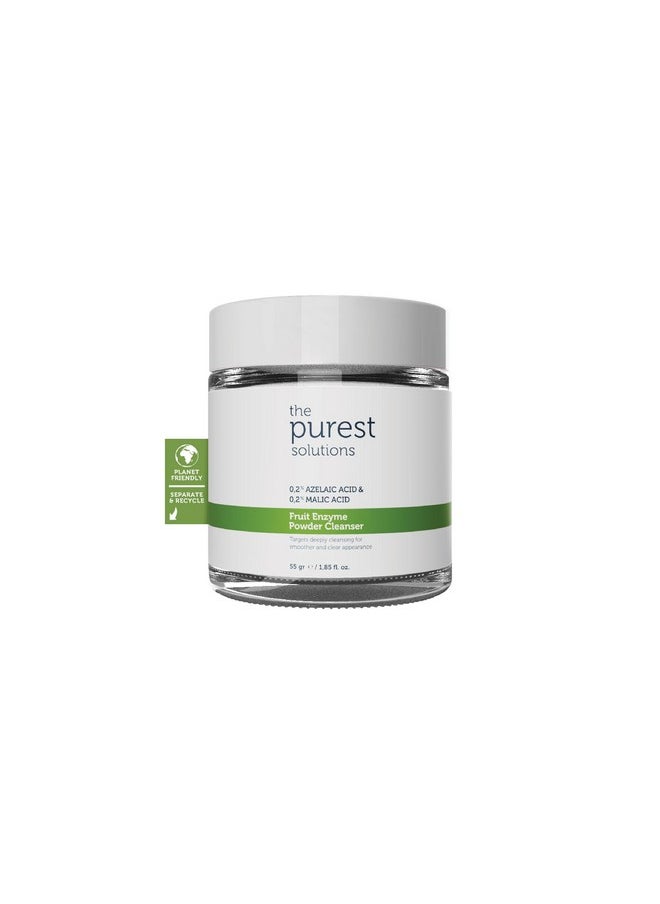 the purest solutions The Purest Solutions Fruit Enzyme Powder Cleanser (0.2% Azelaic Acid & 0.2% Malic Acid) - Pore Cleaning & Skin Regeneration - All Skin Types - Vegan | Cruelty Free | Eco Friendly (1.94 oz)  - Image 1