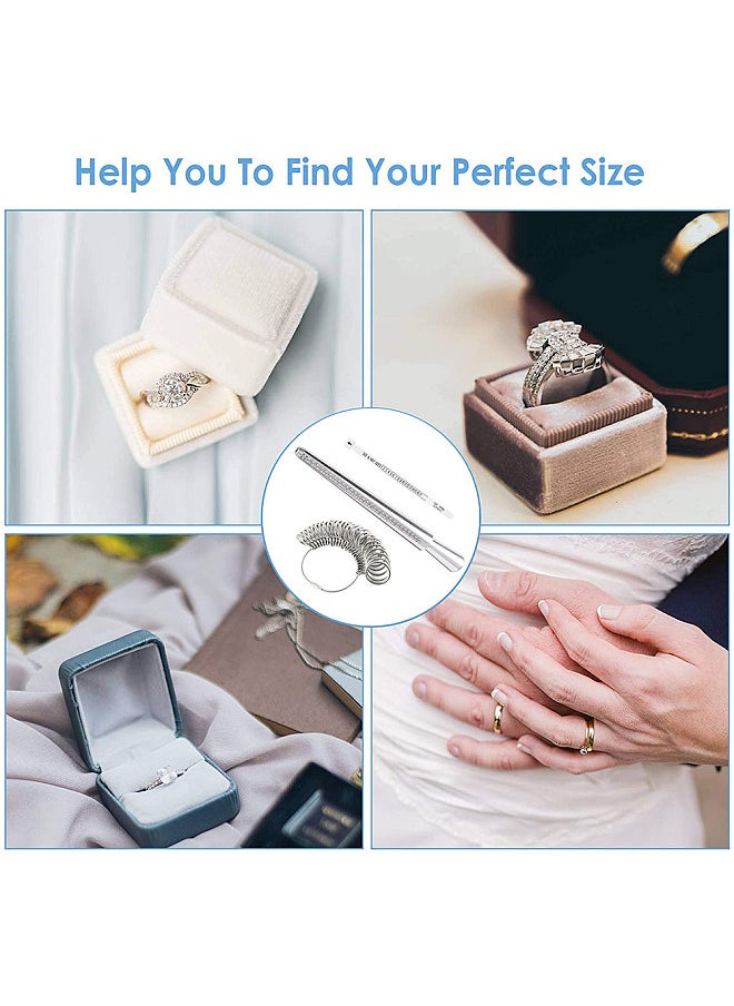 Generic Aluminium Ring Sizer Mandrel Metal Ring Sizer Finger Sizing Stick Mandrel Tool with Ring Sizer Gauge Set Measuring Tape for Ring Size Measurement  - Image 2