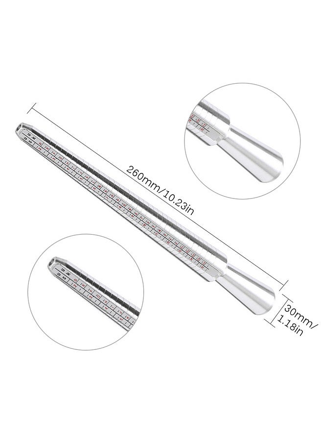 Generic Aluminium Ring Sizer Mandrel Metal Ring Sizer Finger Sizing Stick Mandrel Tool with Ring Sizer Gauge Set Measuring Tape for Ring Size Measurement  - Image 5