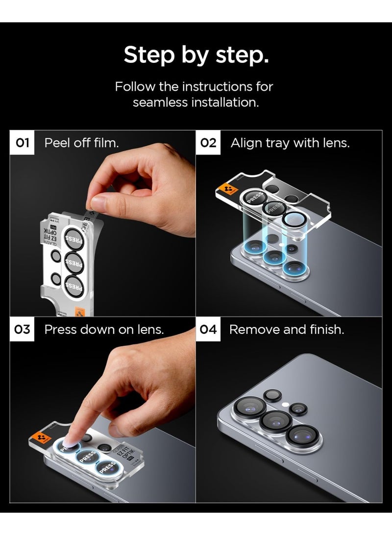 Spigen GLAStR EZ-Fit Optik PRO Samsung Galaxy S26 ULTRA Camera Lens Protector [2 PACK] - Black - Image 5