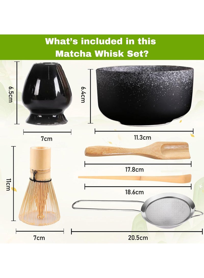 Flushrenic Matcha Kit Set,Matcha Whisk Set,Matcha Bowl and Bamboo Matcha Whisk, Scoop, Spoon, Sifter, Whisk Holder, 6pcs Perfect Matcha Starter Kit for Matcha Tea Ceremony - Image 2
