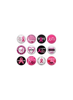 PRINTSHOP4ME PinkCancer Awareness Button Badges - Pinback Buttons, Brooch Lapel Pins - Round Button Pins for Fundraising Events - Ideal for October pinkcancer Awareness Month  - Image 1