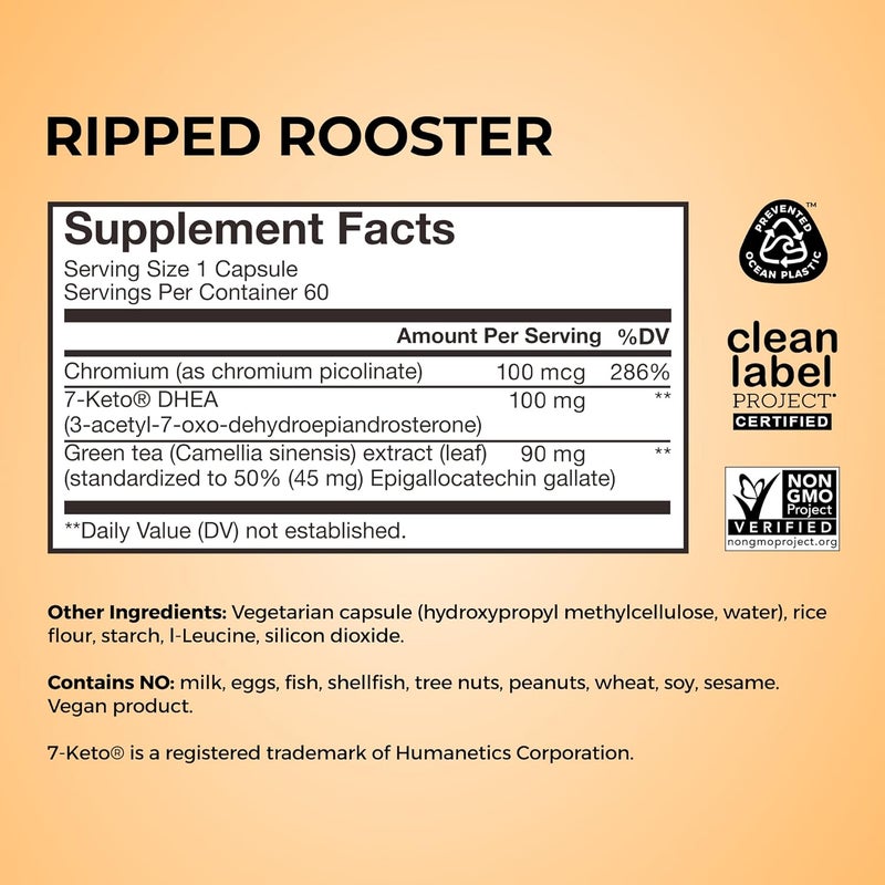 HUM Ripped Rooster  Natural Green Tea Supplement to Boost Metabolism Control Cravings Burn Fat  Support a Healthy Diet  Weight Management 60Count - Image 5