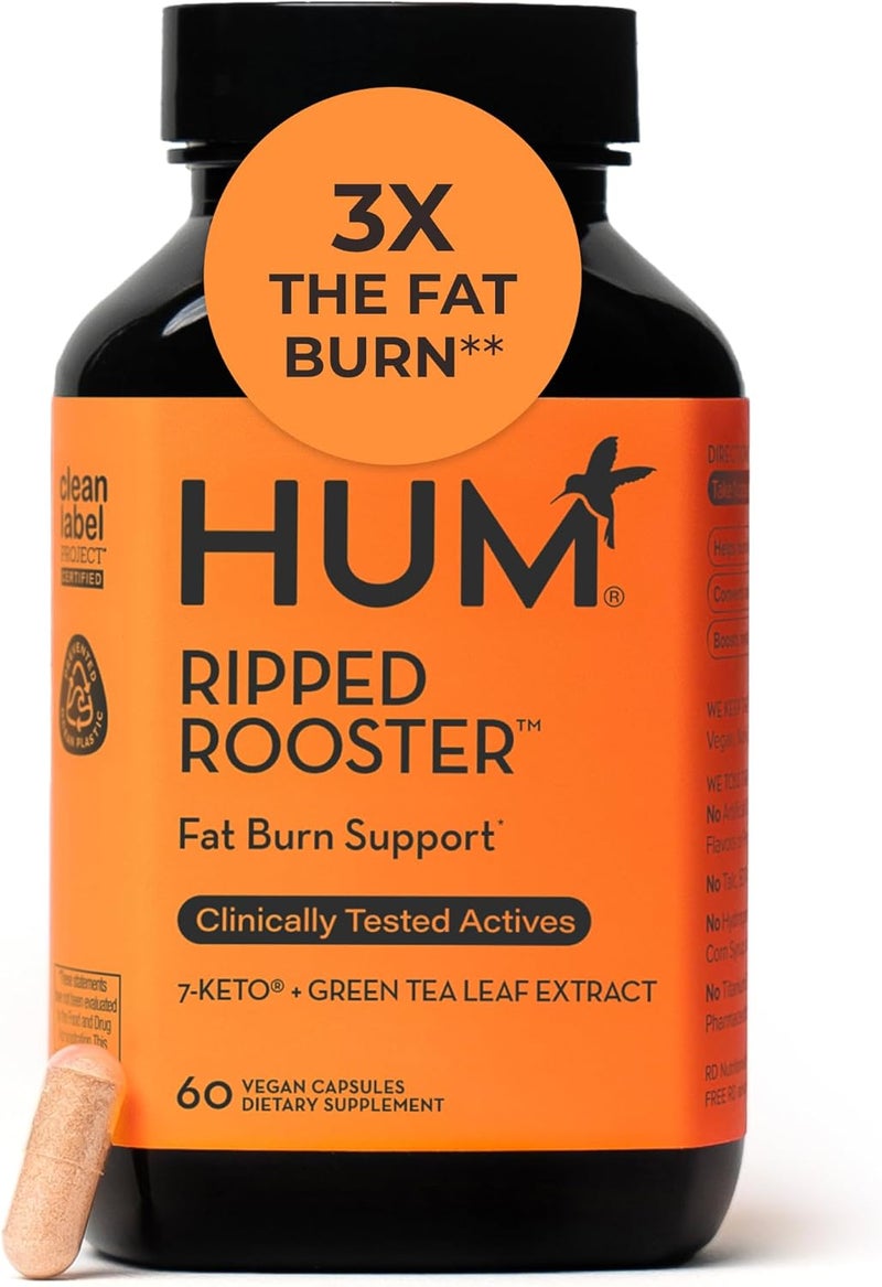 HUM Ripped Rooster  Natural Green Tea Supplement to Boost Metabolism Control Cravings Burn Fat  Support a Healthy Diet  Weight Management 60Count - Image 1