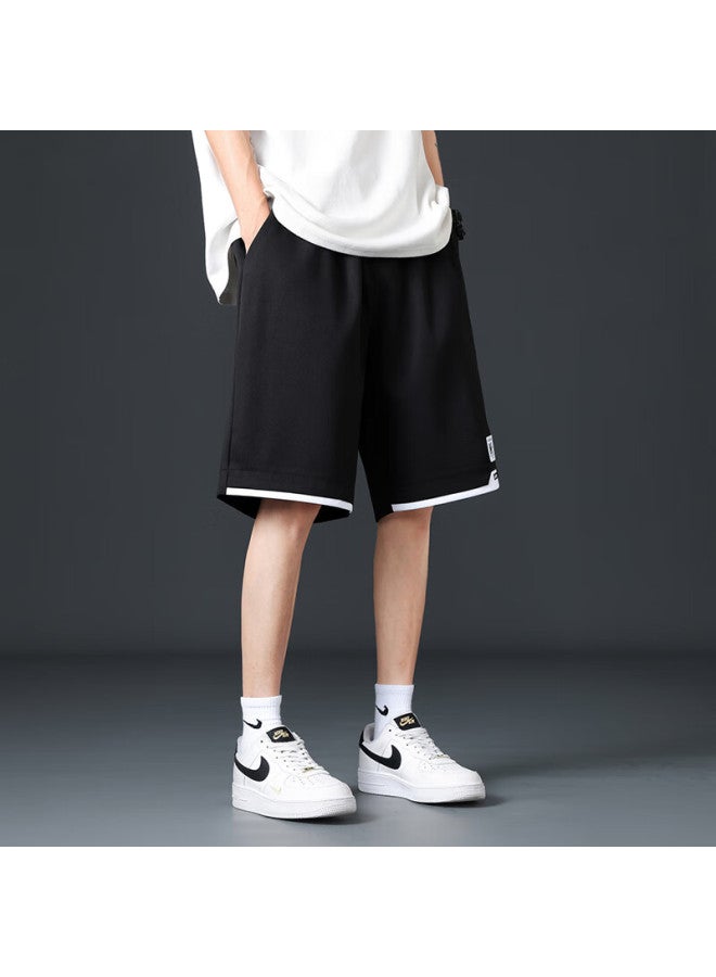 Dingfengbaoluo Ice Silk Shorts For Men, Summer Quick-dry Cargo Pants, Loose Casual Sports Knee-length Shorts, 2525 Black XL - Image 5