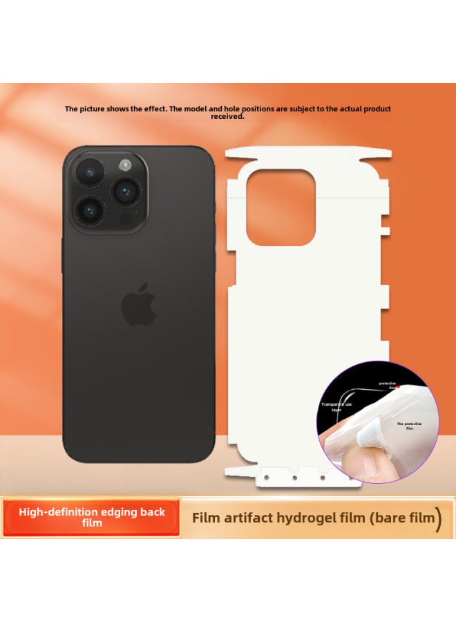 Applicable To Apple 15plus HD Mobile Phone Front And Rear Film Artifact Version 14/13promax Full Screen Tpu Gel Film-Color:1 High-definition Hydrogel Film With Edges And Rear Film* Artifact Model-Size:Apple XR (bare Film)  - Image 1