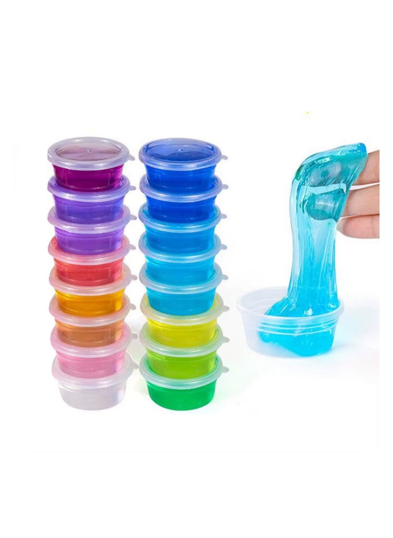 null - 4-pack mini slime packs. Each pack contains a different color of slime. Bright and varied colors: The set comes in attractive colors, such as red, orange, yellow, green, blue, purple, and more, stimulating children's visual senses. Fun texture: The slime has a soft, rubbery texture. - Image 1