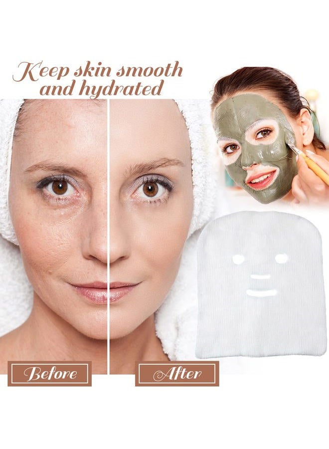 Leelosp 100 Pieces Gauze Mask Large Precut Gauze Face Masks Soft Pads White Net Natural Spa Skin Paper Sheet for Home Beauty Salon DIY Mesh Face Care Beauty Salons  - Image 5