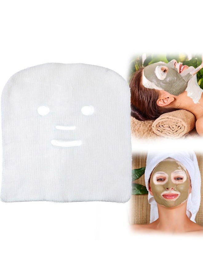 Leelosp 100 Pieces Gauze Mask Large Precut Gauze Face Masks Soft Pads White Net Natural Spa Skin Paper Sheet for Home Beauty Salon DIY Mesh Face Care Beauty Salons  - Image 1