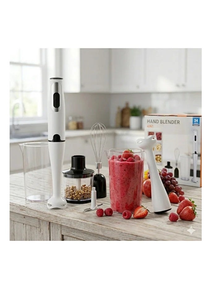 4-in-1 electric hand blender, featuring a 500ml food chopper, a stainless steel whisk, and a 700ml mixing bowl. - Image 5