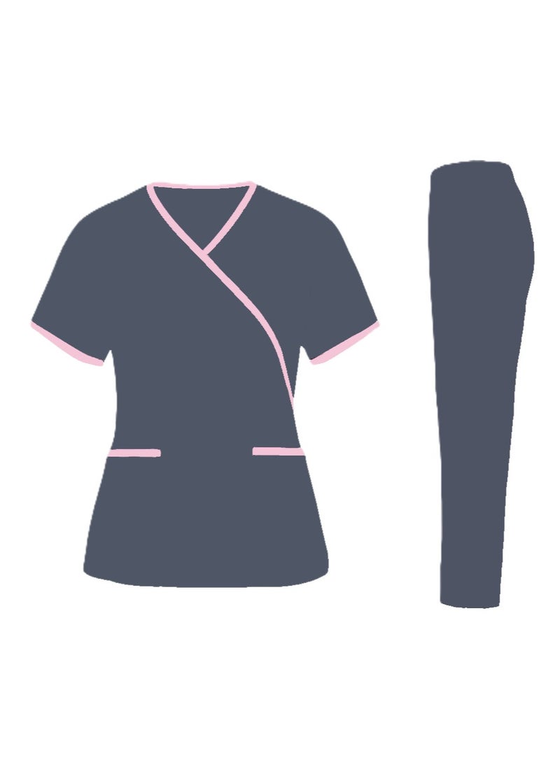 Rannah's Uniform Exquisite Scrub Set Uniform for Women, Beautician, Housemaid, Nurse with Piping 