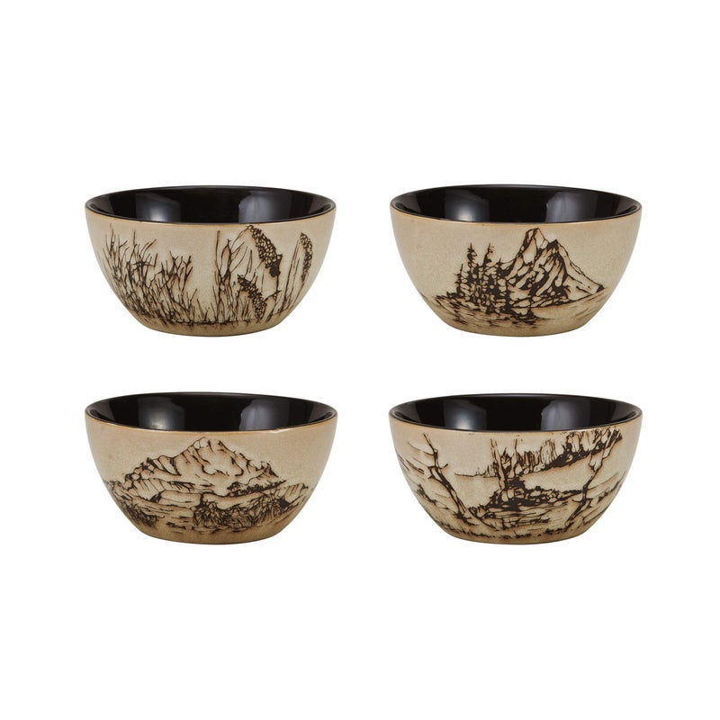 Mossy Oak Animal Print 16 Piece Dinnerware Set, Service for 4, Black and Beige - Image 5