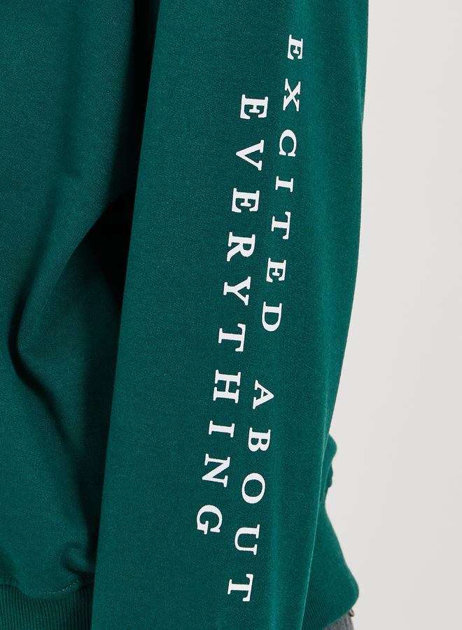 Styli Regular Fit Longline Slogan Sweatshirt  - Image 4