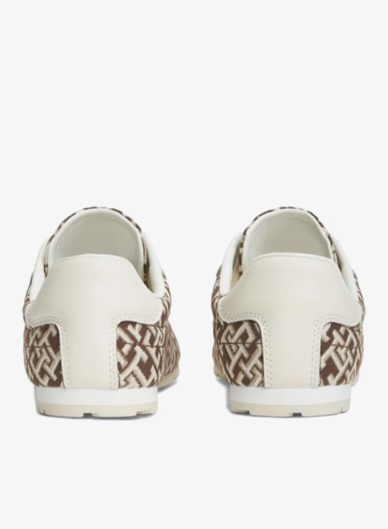 Tommy Hilfiger Rich Walnut TH Monogram Textile Trainers for Women | Best Price UAE