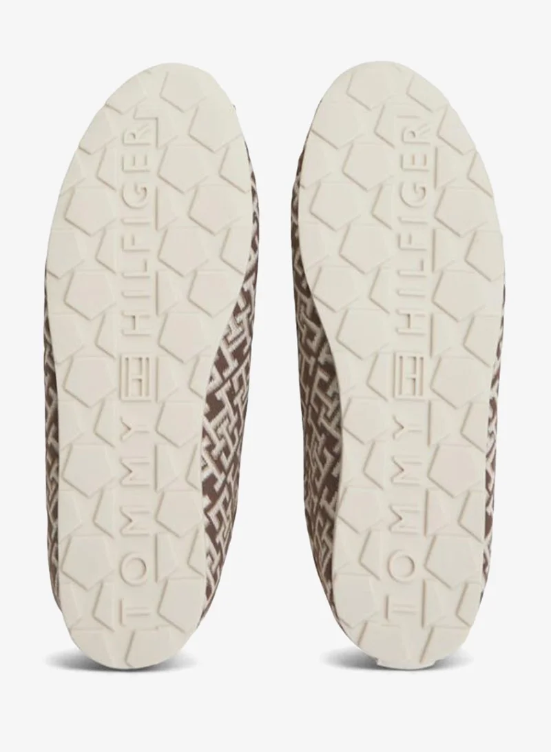 Tommy Hilfiger Rich Walnut TH Monogram Textile Trainers for Women | Best Price UAE