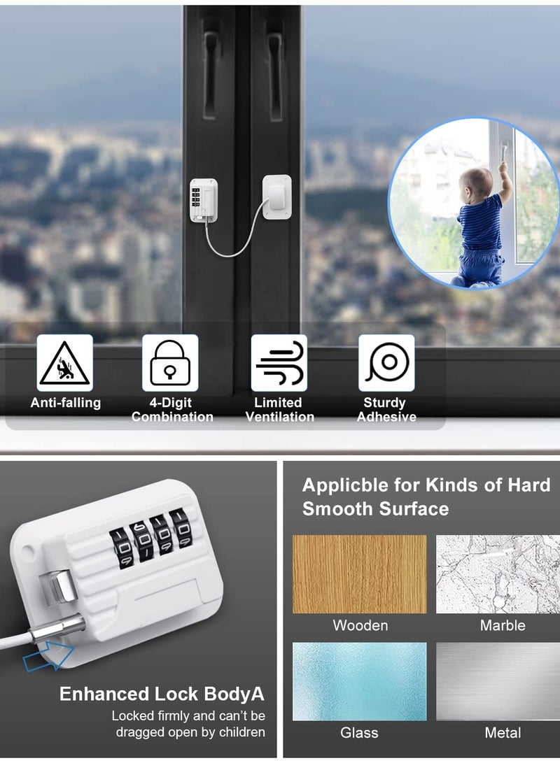 Refrigerator Lock Combination Fridge Locks 2 Pack Adhesive RV Refrigerator Locks for Adults White Fridge Combination Lock Safety Fridge Locks for Kids Electric Mini Freezer Door Lock - Image 5