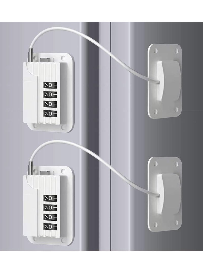 Refrigerator Lock Combination Fridge Locks 2 Pack Adhesive RV Refrigerator Locks for Adults White Fridge Combination Lock Safety Fridge Locks for Kids Electric Mini Freezer Door Lock - Image 1