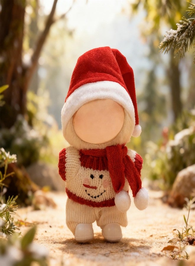 SHUOXUKE Christmas 17cm Doll Clothes Set(No Doll),4-Piece Christmas Outfit for 17cm Doll, 6.7 inch Christmas Clothes with Fashion Santa Hat + Scarf+Sweaters+Pants - Image 5