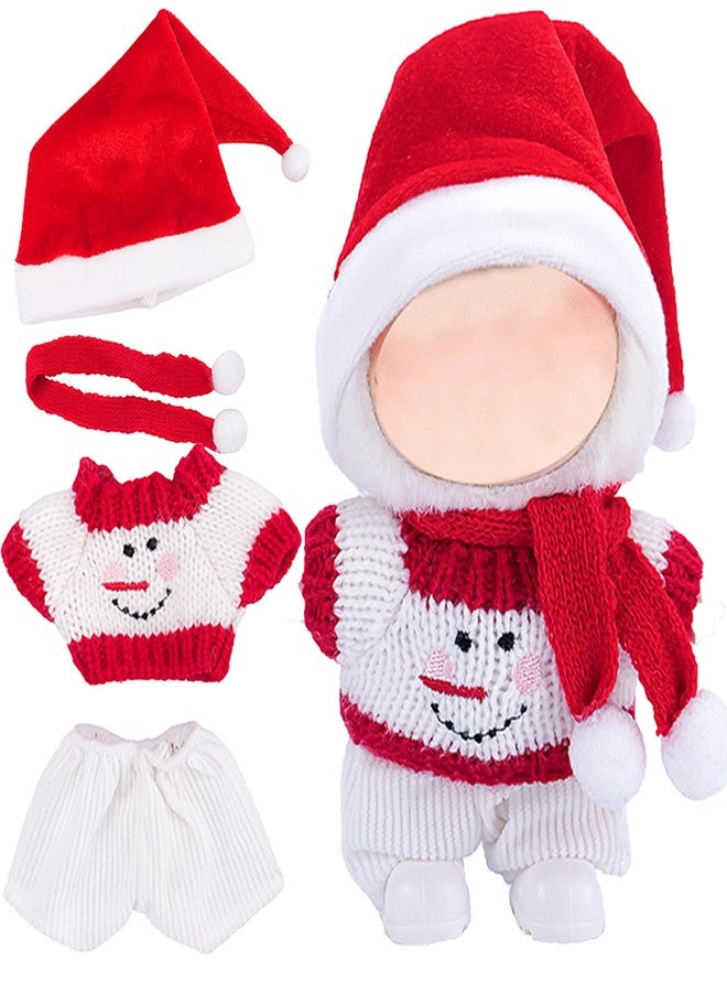 SHUOXUKE Christmas 17cm Doll Clothes Set(No Doll),4-Piece Christmas Outfit for 17cm Doll, 6.7 inch Christmas Clothes with Fashion Santa Hat + Scarf+Sweaters+Pants - Image 2